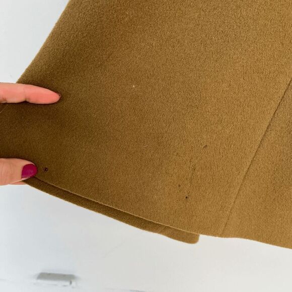 1950s Versailles Olive Wool Swing Coat Persian Lamb Fur Collar Union Made Canada - Picture 10 of 13